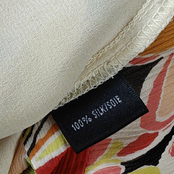 Lafayette 148 Crinkle Silk Dress Size 2 Colorful Mod Spring Summer Beachy - Picture 14 of 15